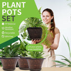 Quarut 12 Inch Pots for Plants, 4 Pack Large Flower Pots - Image 2