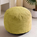 HIGOGOGO Round Stuffed Pouf Ottoman, Corduroy Poufs - Image 7