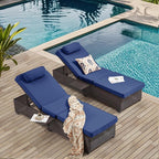 Outdoor Lounge Chairs, Pool Lounge Chairs Set of 2, Outdoor Chaise Lounge by YALISSEY