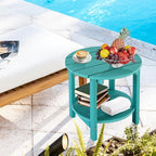 LZRS Round Adirondack Side Table Double End Table, Outdoor Side Tables - Image 7