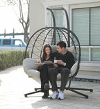 Double Egg Chair with Stand Hammock Swing Chair Foldable Hanging Loveseat - Image 7
