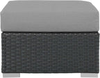 Modway EEI-1855-CHC-GRY Sojourn Outdoor Patio Sunbrella Ottoman in Canvas Gray - Image 4