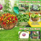 ZeeDix 6 Pack 10 Inch Metal Round Hanging Planter Basket - Image 4