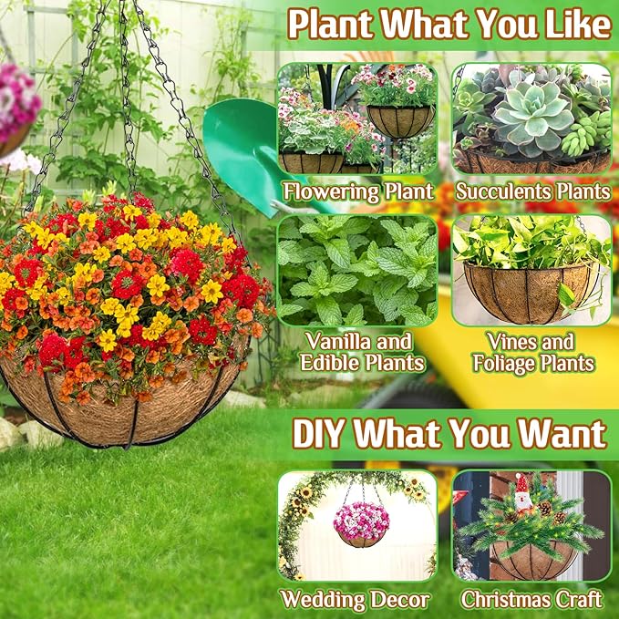 ZeeDix 3 Pack 16 Inch Large Hanging Baskets - Image 4