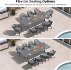PURPLE LEAF 9 Piece Longer Patio Dining Set - Image 5