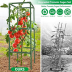 6 Pack Square Tomato Cages, 49.2" Large Upgraded Heavy Duty Steel Tomato - Image 2