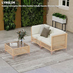 LYNSLIM Outdoor Patio Furniture Set, Wicker Outdoor Sectional Set, Boho Patio - Image 5