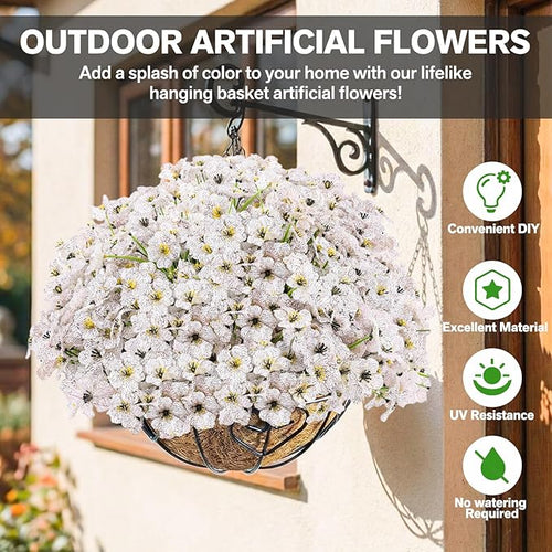 22 Pack Artificial Flowers Outdoor Fake Plants, Faux Flowers UV Resistant - Image 2