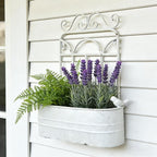 Rustic Metal Wall Planter Vintage Wall Mounted Flower Pot Distressed Wall - Image 6