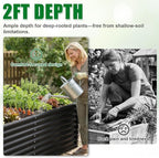 Galvanized Raised Garden Bed Kit Outdoor Patio, Deep Root Box Planter - Image 5