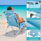 MOPHOTO Oversized Beach Lounge Chair, 5-Position Adjustable Tanning Chair - Image 5