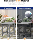 YEFU Outdoor Side Table for Patio: 16" HIPS Weather - Image 5