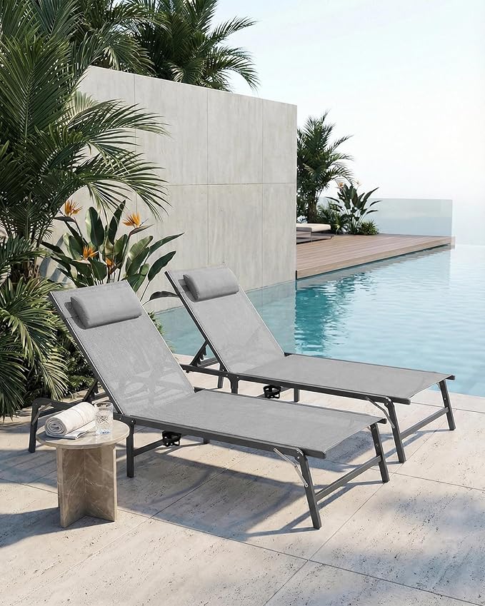 Foldable Chaise Lounge Chair - Image 2