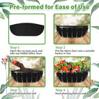 Riare 6 Pack 30 Inch Black Felt Window Box Liners- Fabric Trough Planter Basket - Image 5
