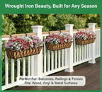 Y&M 30 Inch Window Deck with Coco Liner, Fence Metal Hanging Flower Planter - Image 8