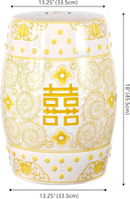 JONATHAN Y TBL1013B Double Happiness 18" Chinoiserie Ceramic Drum - Image 3