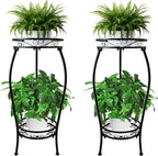 CASIMR 2Pack Plant Stand Indoor Outdoor, 2 Tier 26.6" Tall Metal Potted Holder by CASIMR