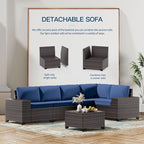 Kullavik 12 Pieces Outdoor Patio Furniture Set PE Wicker Rattan Sectional Sofa - Image 2