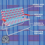Camp & GO 16.5" High Seat Outdoor Double Wide Loveseat Web Folding Chair - Image 3