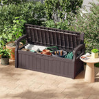 Patiowell 75 Gallon Plastic Storage Bench, Water-Resistant Deck Box - Image 2