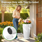 QCQHDU 21 inch Tall Planters for Outdoor & Indoor Plants - Image 5