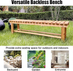 47.2'' Outdoor Garden Benches Weatherproof Patio Bench Two-Person Seat Backless - Image 5