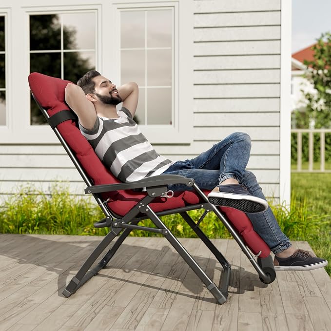 UDPATIO Oversized Zero Gravity Chair, 33In XXL Patio Reclining Chair - Image 2