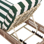 SAFAVIEH Outdoor Collection Gillian Heather Tan & Hunter Green Stripe Chaise - Image 12