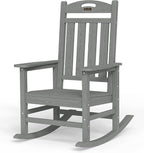 Oversized Rocking Chair Outdoor, High Back Porch Rocker Chair, HDPE All Weather by Suunyn