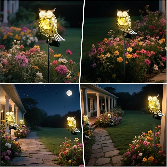 Solar Lights Outdoor Decor, Solar Owl Yard Decorations Outdoor, Garden - Image 5
