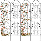 hogardeck 4 Packs 84 * 19 inch Metal Garden Trellis by HOGARDECK