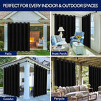 PureFit Outdoor Curtains for Patio Waterproof Weatherproof, UV Resistant - Image 5