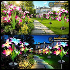 Upgraded Solar Garden Lights, 2 Pack Outdoor Solar Lights, New Round Panel - Image 4