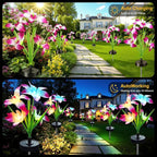 Upgraded Solar Garden Lights, 4 Pack Outdoor Solar Lights, New Round Panel - Image 4
