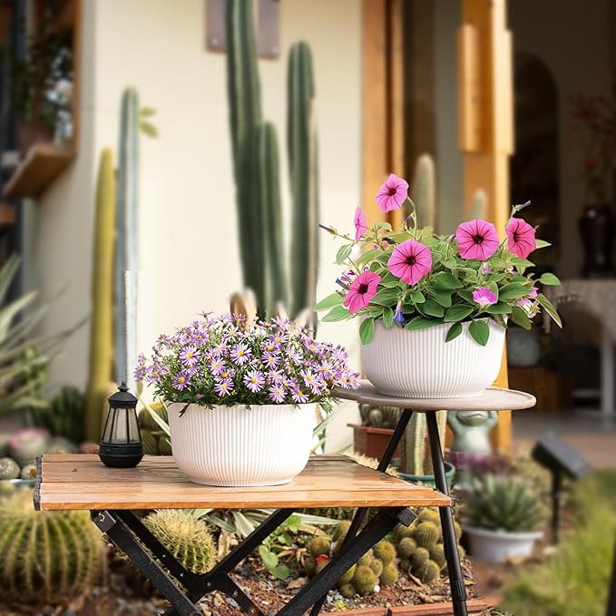 T4U 10 Inch Self Watering Pots for Indoor Plants, 2 Pack Large Plant Pots - Image 5