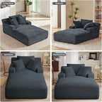 78.7" Chaise Lounge Chair Indoor, Oversized Boneless Couch Comfy Upholstered - Image 7