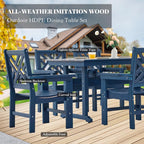 HDPE Dining Table Set for 8, 10-Piece Outdoor Table and Chairs Include 8 Dining - Image 3