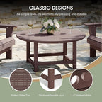 WestinTrends Malibu Low Outdoor HDPE Round Patio Coffee Table, Dark Brown - Image 8