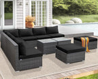NICESOUL 11 Piece Modern L Shaped Outdoor Sofa Set, 29.3'' High Back Comfy Big - Image 2