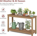 Stoog All-Weather Patio Console Table, 2-Tier Outdoor Table - Image 4