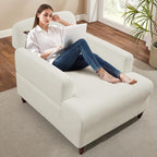Oversized Chaise Lounge Accent Chair, Cloud Fluffy Chaise Sofa Recliner - Image 3