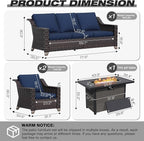 Joyside Wicker Patio Furniture Sets, 4 Pieces Upgraded Large Size Outdoor - Image 2