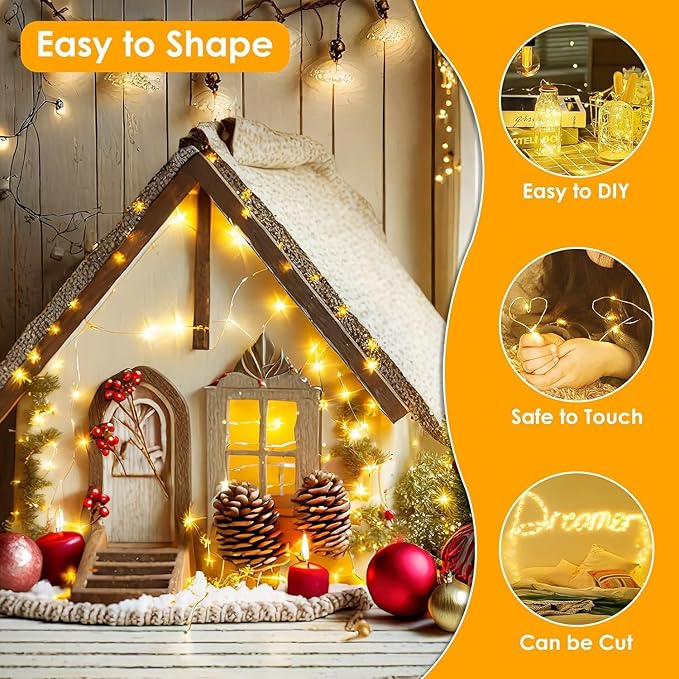 33Ft 100LED Fairy Lights Plug in, Waterproof String Lights Outdoor & Indoor 8 - Image 5