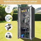Greesum Outdoor Metal Storage Cabinet, Vertical Tool Organizer - Image 4