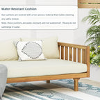 Merax Outdoor Solid Acacia Wood Daybed, 3 Seater Day Bed Couch Sofa - Image 5