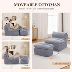 Boneless Chaise Lounge Chair Indoor, Adult Bean Bag Chair - Image 8