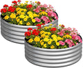 zizin 2 Pcs Round 4x4x1ft Raised Garden Bed Kit Metal Planter Box by zizin