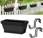 smusei 4 Pack Window Boxes Planters 17’’ Railing Planter Box by smusei