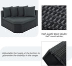 Merax 7-Piece Outdoor Wicker Sectional Sofa Set, Modular Rattan Conversation Set - Image 4