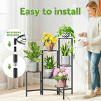 6 Tier Metal Plant Stands Outdoor Indoor, Heavy Duty Flower Pot Holder Potted - Image 6